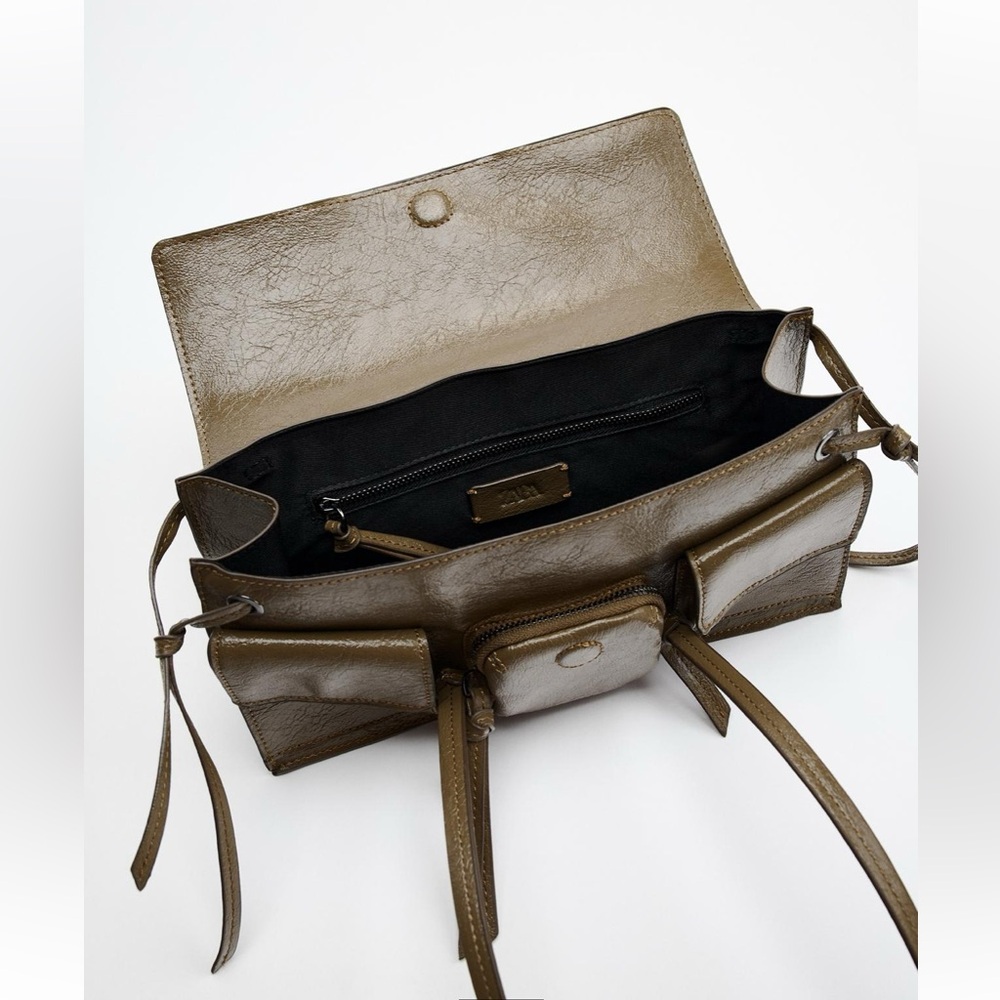 Zara Olive Green Shoulder Bag - Picture 2 of 9